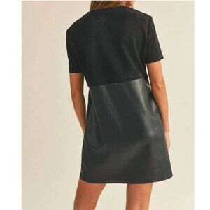 2/$30 Miou Muse Faux Suede Leather Mini Shift Dress S NWT